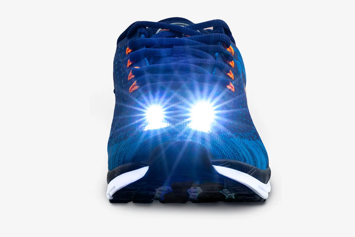 Men's Reflective Night Running Sneakers with Built-in Illumination Turquoise Saffron