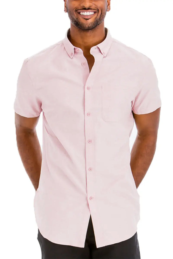 Essential Short Sleeve Button-Up Shirt for Everyday Style Lime Milo