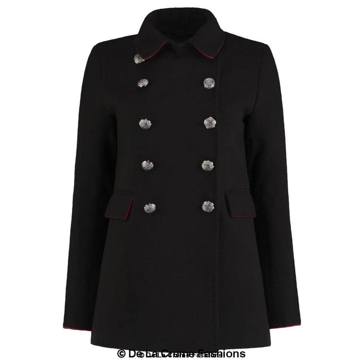 De La Creme Womens Military Style Pea Coat Rose Eleusis