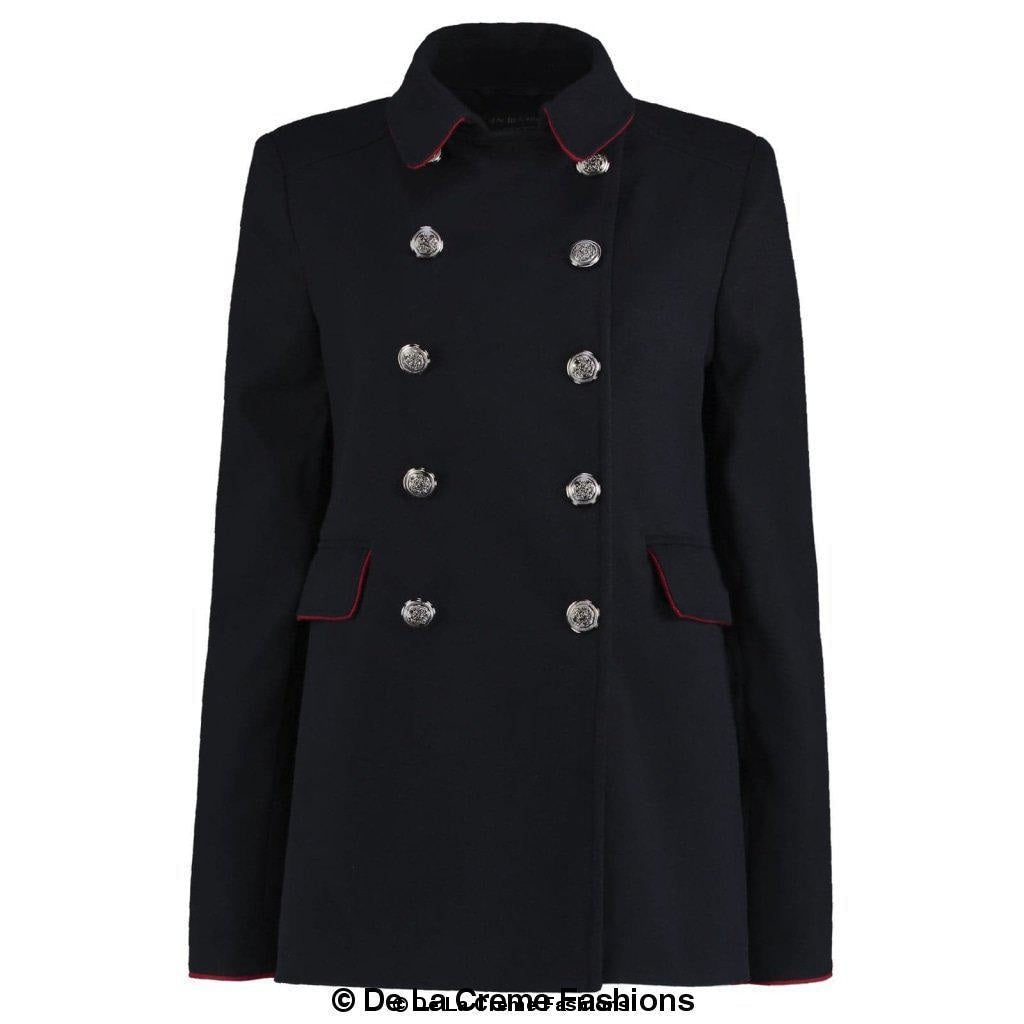 De La Creme Womens Military Style Pea Coat Rose Eleusis