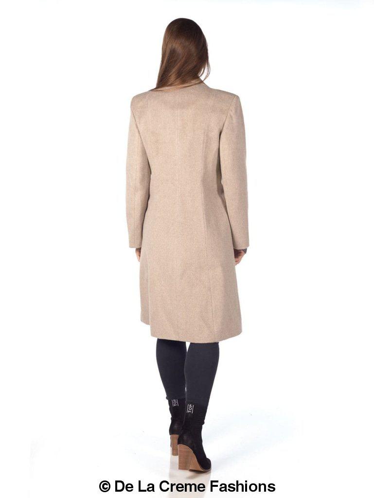 De La Creme - Women's Mohair Blend Longline Winter Coat Rose Eleusis