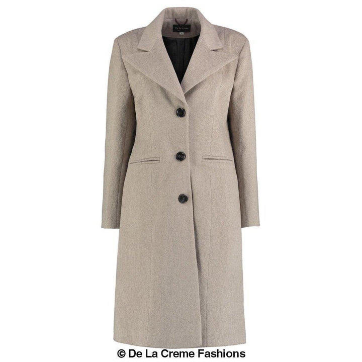 De La Creme - Women's Mohair Blend Longline Winter Coat Rose Eleusis