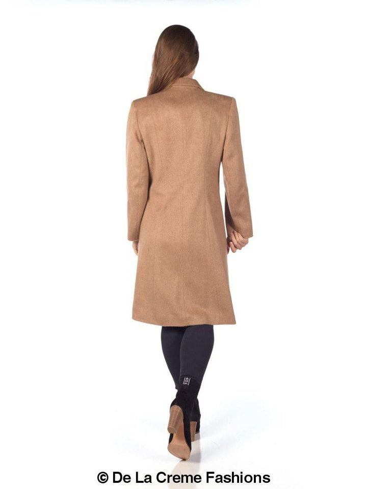 De La Creme - Women's Mohair Blend Longline Winter Coat Rose Eleusis