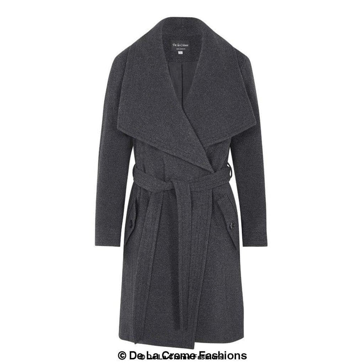 Wool Blend Large Lapel Duster Coat Rose Eleusis