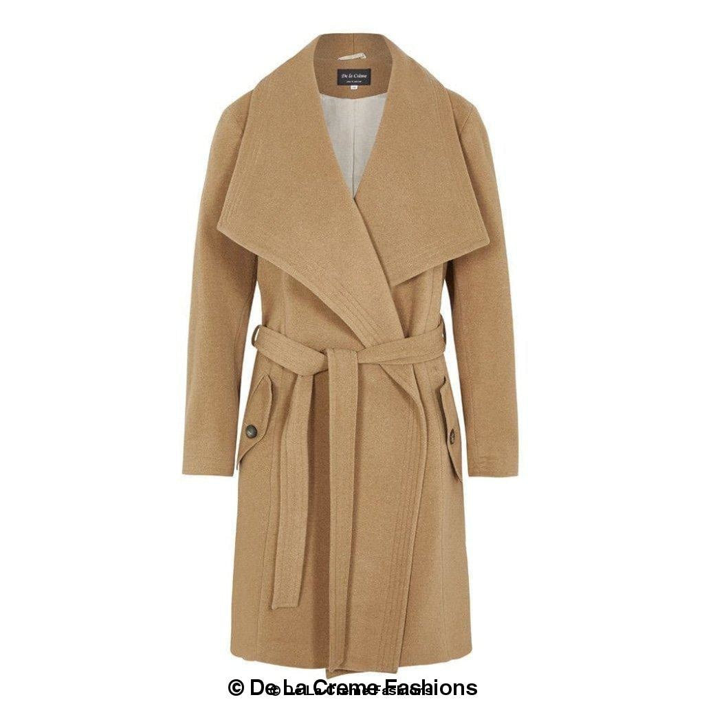 Wool Blend Large Lapel Duster Coat Rose Eleusis