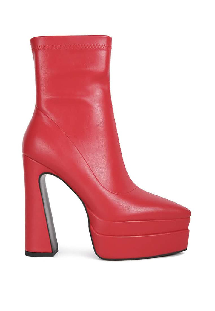 Dextra Elegant High-Platform Ankle Boots Ruby Smudge