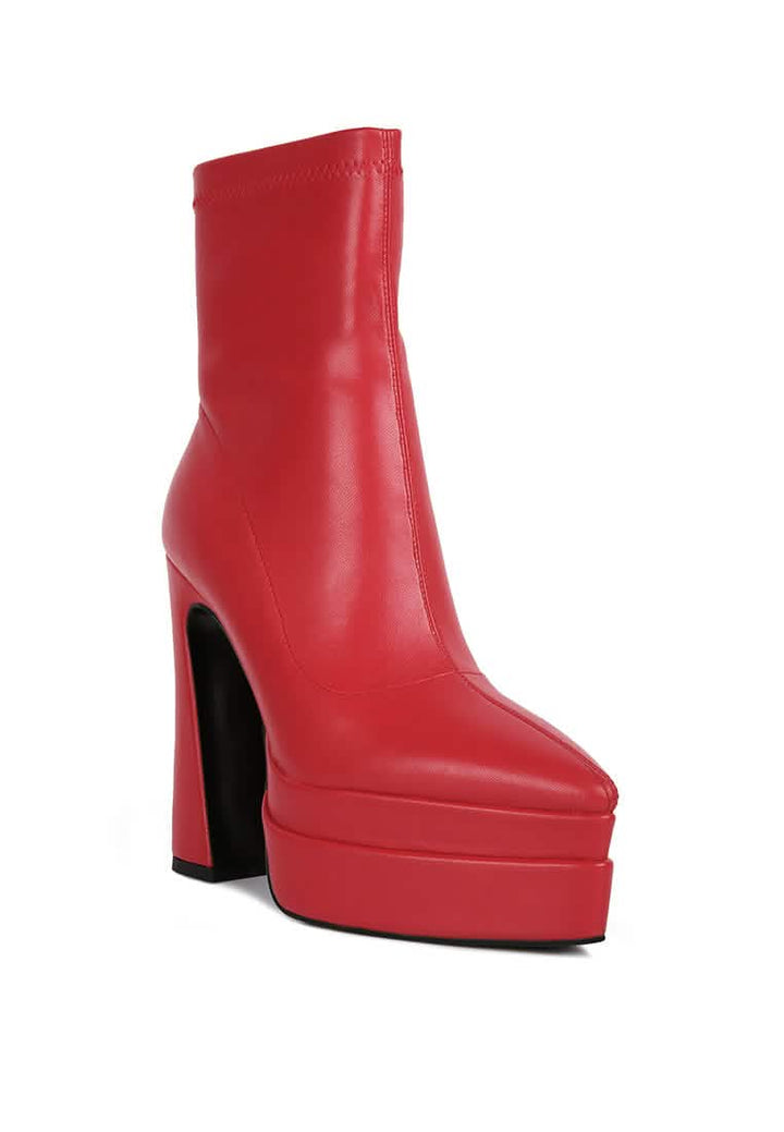 Dextra Elegant High-Platform Ankle Boots Ruby Smudge