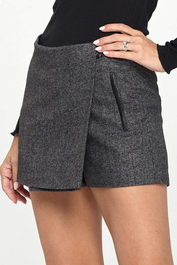 Edgy Asymmetrical Faux Leather Mini Skirt Indigo Arrowwood