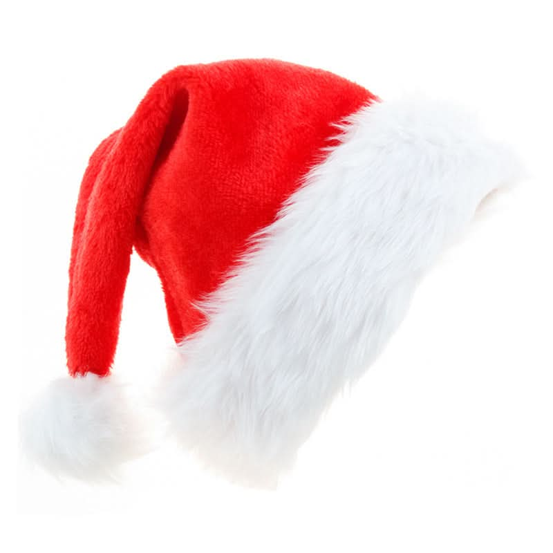 Festive Extra-Thick Plush Santa Hats for Christmas Celebrations