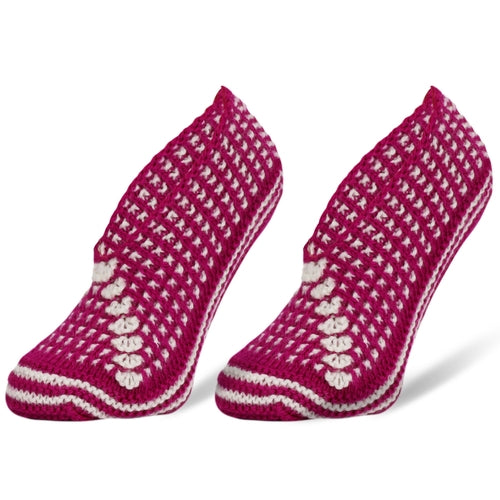 1 Pair - Crochet Hand Knit Slippers for Women Vintage Slipper Socks Ultramarine Uranus