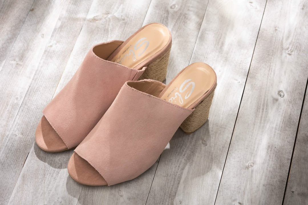 Elegant Blush Suede High-Heeled Sandals Copper Maple