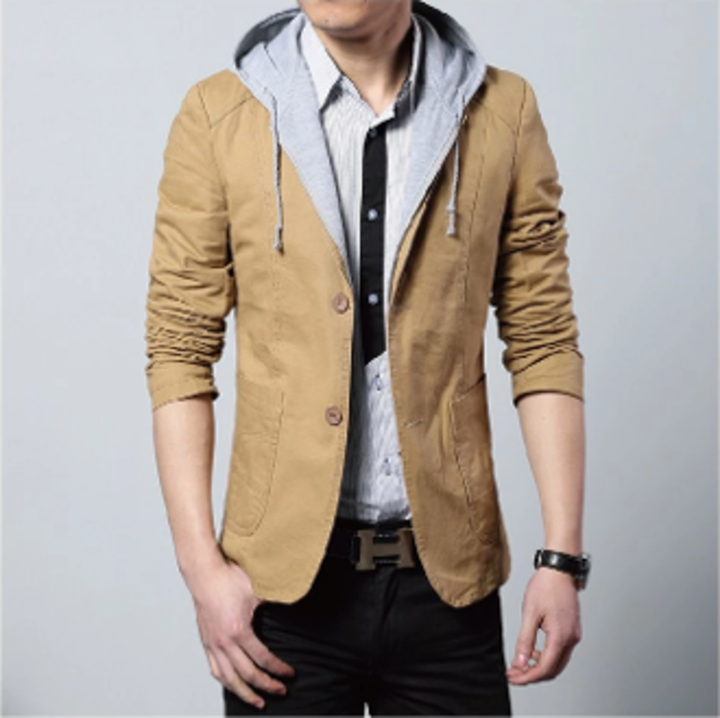 Urban Chic Men's Hooded Blazer for Trendsetters Yellow Pandora