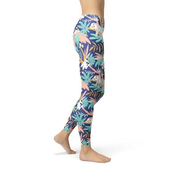 Sloth-Inspired Women's All-Day Leggings Maroon Sooty