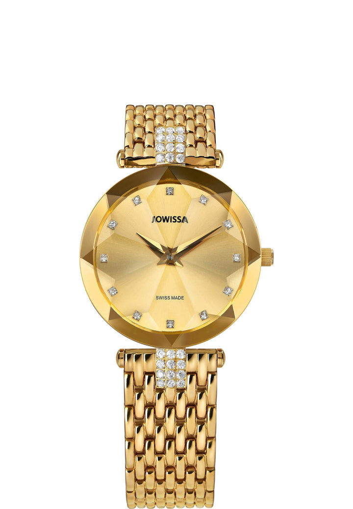 Dazzling Gold Strass Swiss Women's Timepiece J5.629.M Chocolate Sycamore