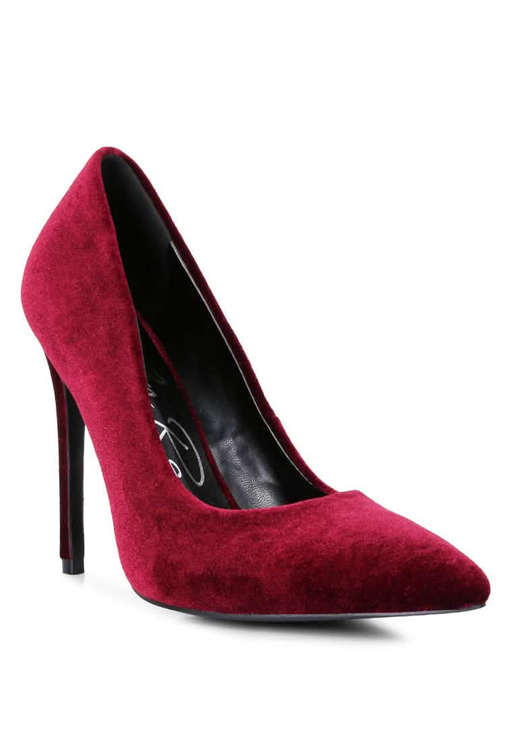 Sophisticated Velvet Stiletto Dress Sandals Ruby Smudge