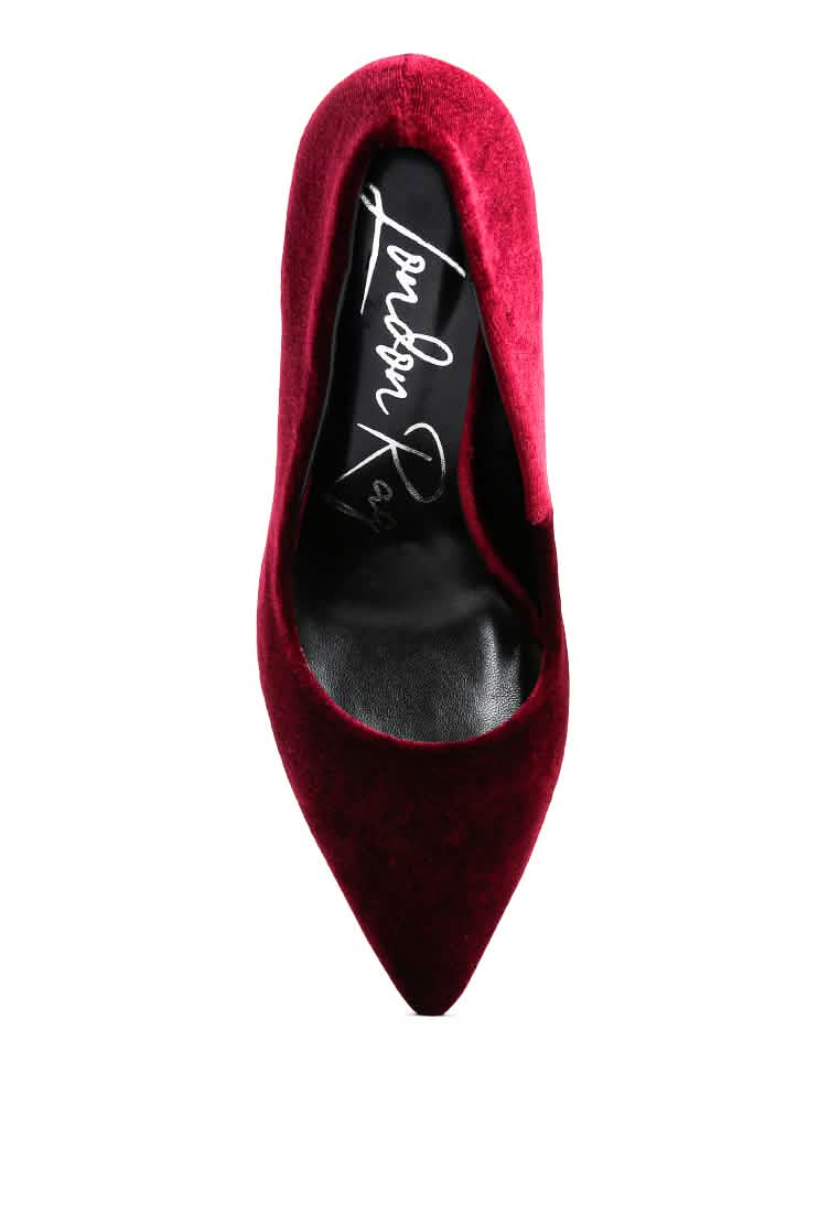 Sophisticated Velvet Stiletto Dress Sandals Ruby Smudge