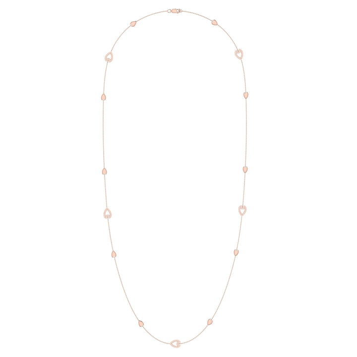 Raindrop Elegance: 14K Rose Gold Vermeil Diamond Layered Necklace Emerald Raspberry