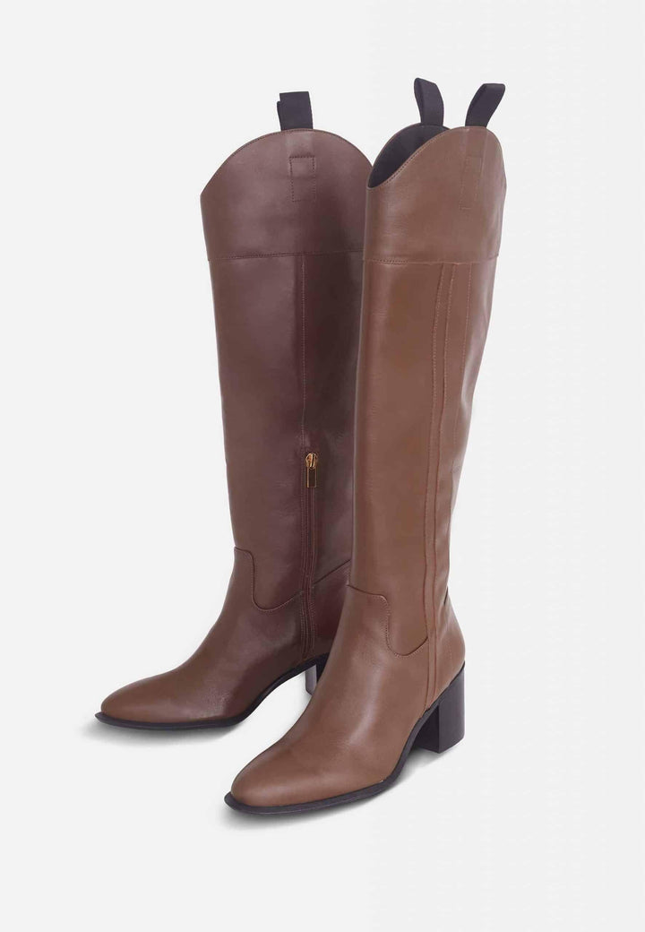 Canna Luxe Leather Knee-High Boots Amber Rose