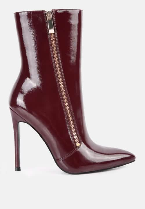 Bohemian Elegance High Heeled Ankle Boots Ruby Smudge