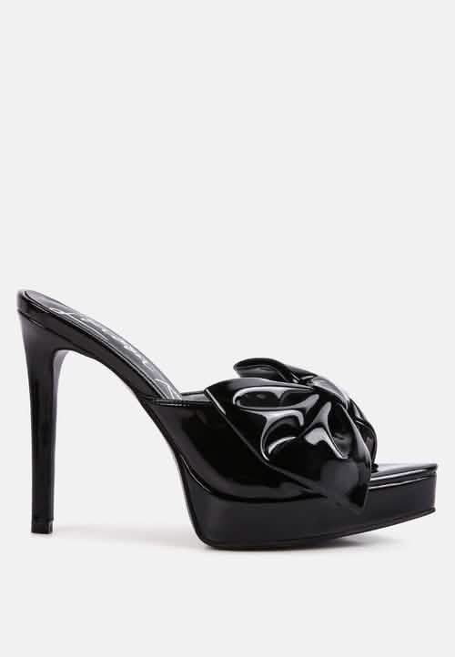 Chic Bow-Embellished Platform Heels for Glamorous Nights Ruby Smudge