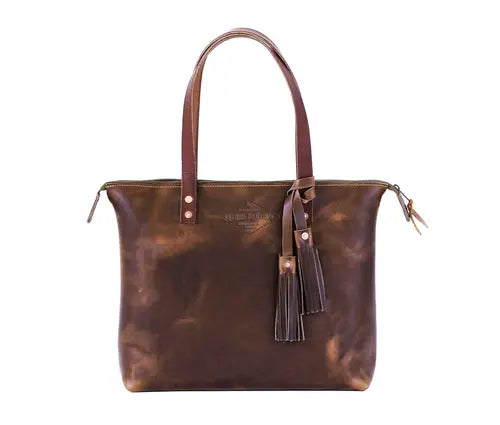 Timeless Elegance Leather Tote Bag Olive Iolaus