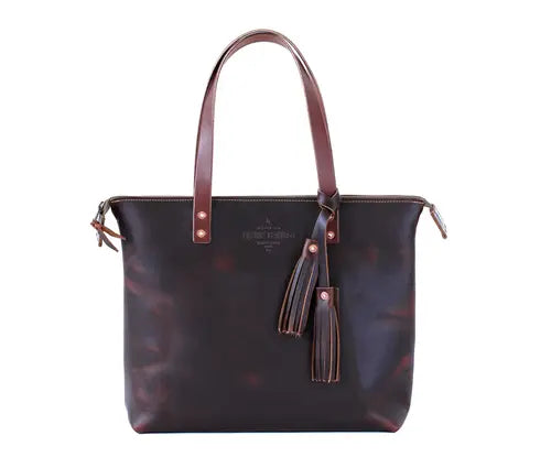 Timeless Elegance Leather Tote Bag Olive Iolaus