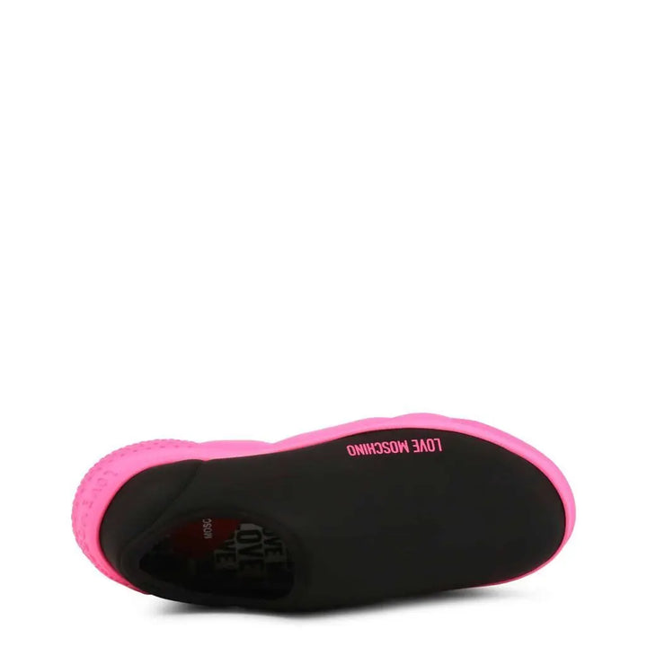 Neon Pink and Black Fashion Slip-On Sneakers Burgundy Hera