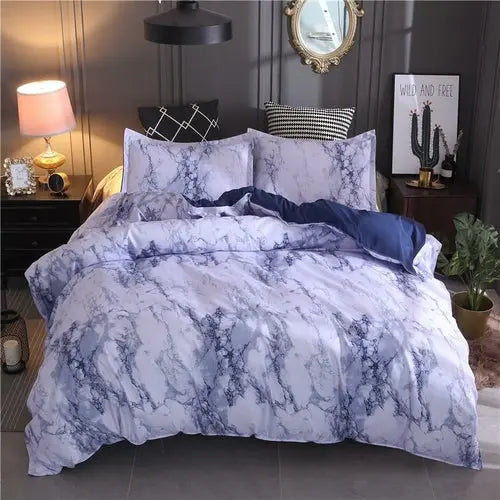 Chic Marble-Inspired Polyester Bedding Collection - Available in Twin, Queen, and King Sizes Jade