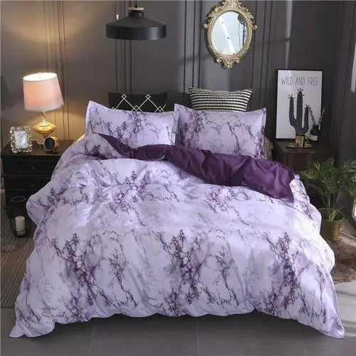 Chic Marble-Inspired Polyester Bedding Collection - Available in Twin, Queen, and King Sizes Jade