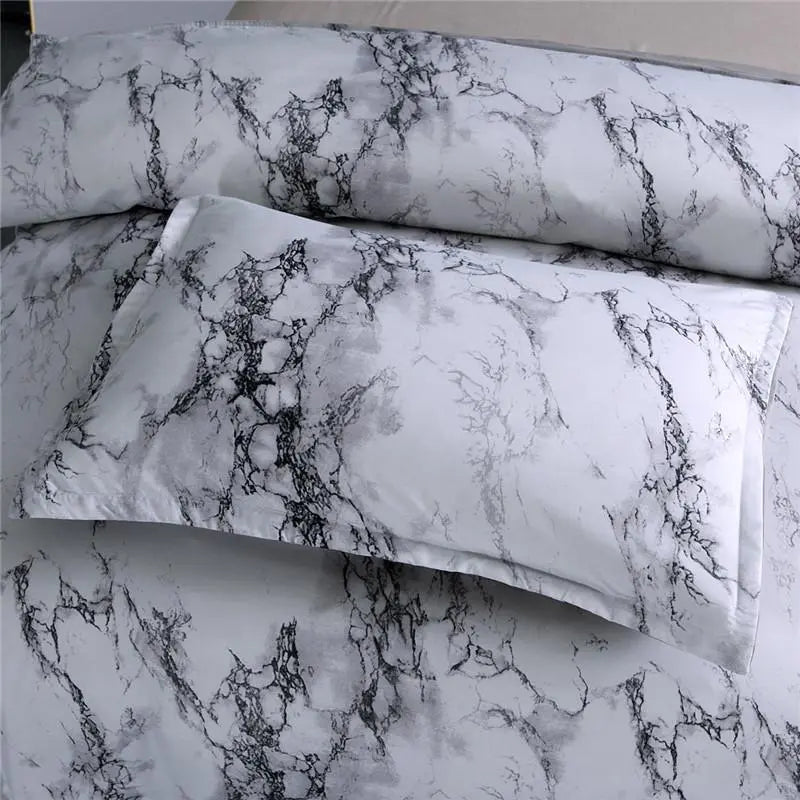 Chic Marble-Inspired Polyester Bedding Collection - Available in Twin, Queen, and King Sizes Jade