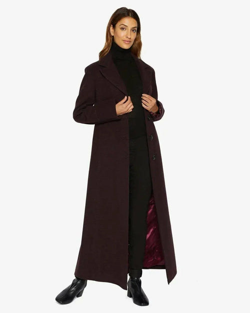 Slim Fit Wool Blend Longline Maxi Coat (1816) Rose Eleusis