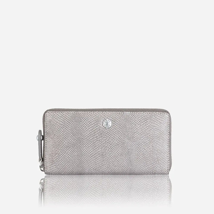 Chic Grey Italian Print Zip Around Wallet for Effortless Style Yellow Semele