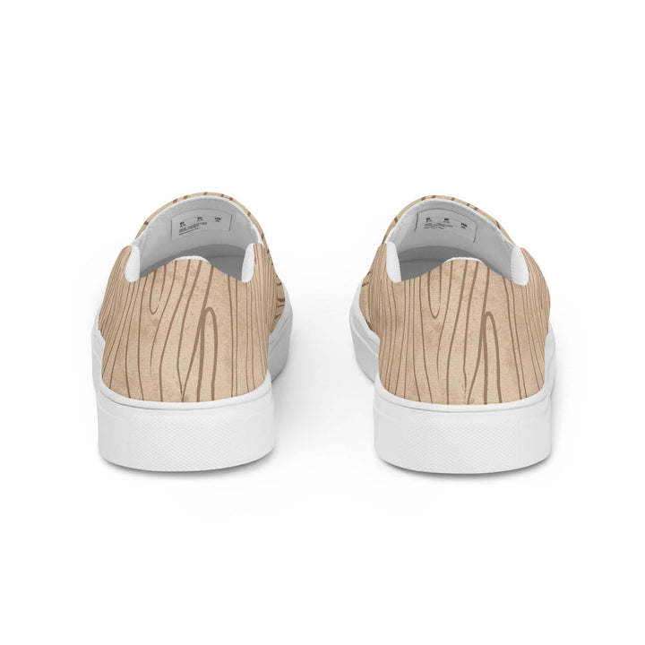 Womens Slip-on Canvas Shoes Beige And Brown Tree Sketch Line Art Grey Coco