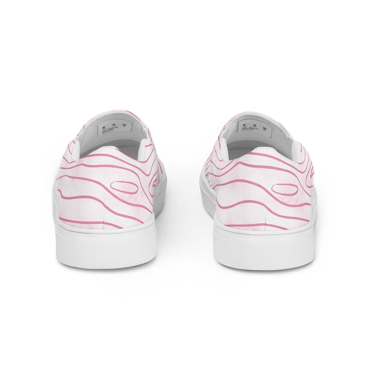 Womens Slip-on Canvas Shoes Pink Line Art Sketch Print Grey Coco