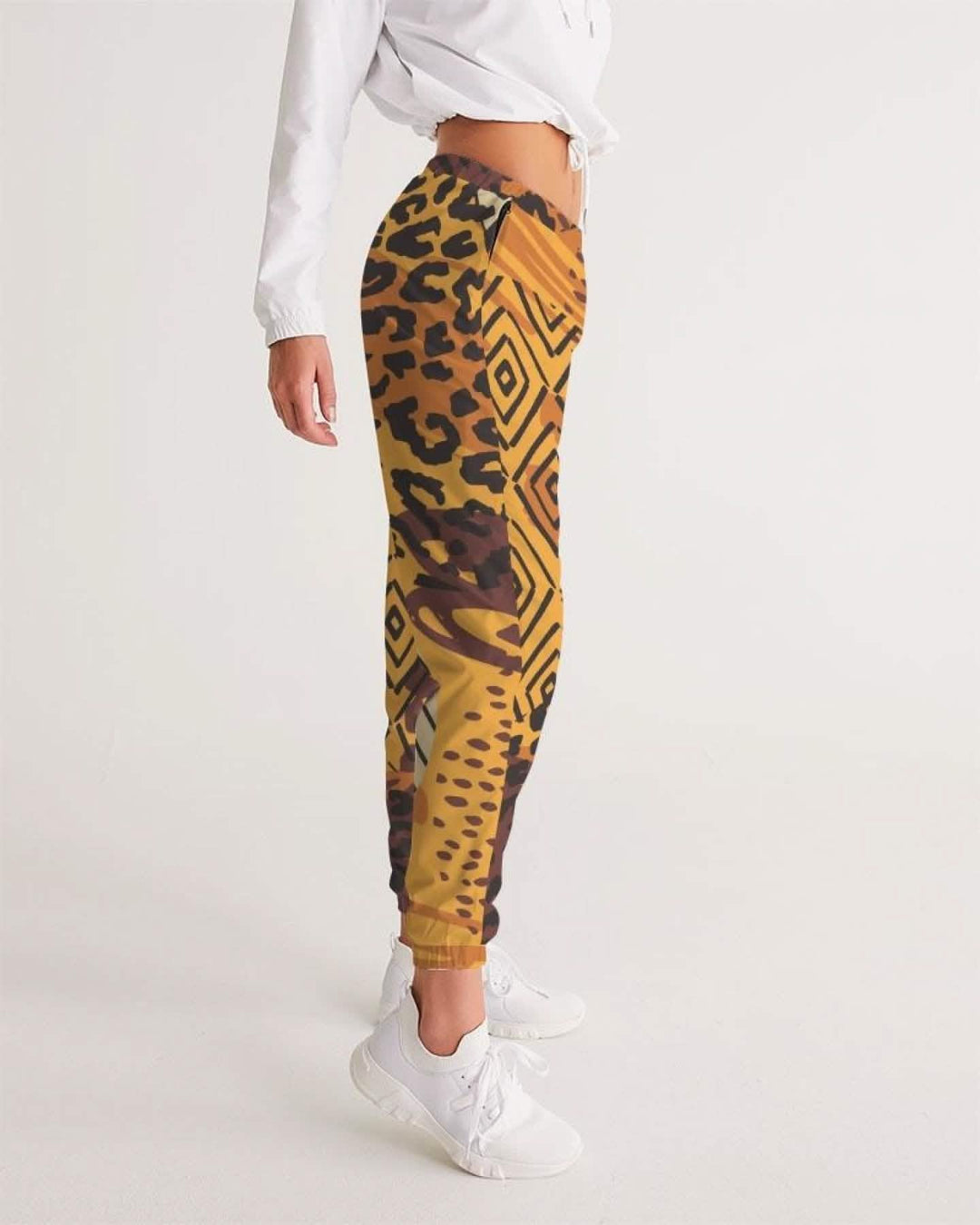 Women's Autumn-Inspired Brown Graphic Track Pants for Activewear Grey Coco