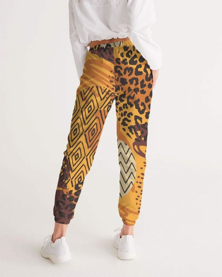 Women's Autumn-Inspired Brown Graphic Track Pants for Activewear Grey Coco