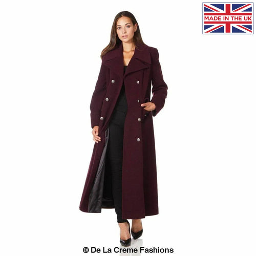 Wool Blend Double Breasted Maxi Coat (2004-WOOL) Rose Eleusis